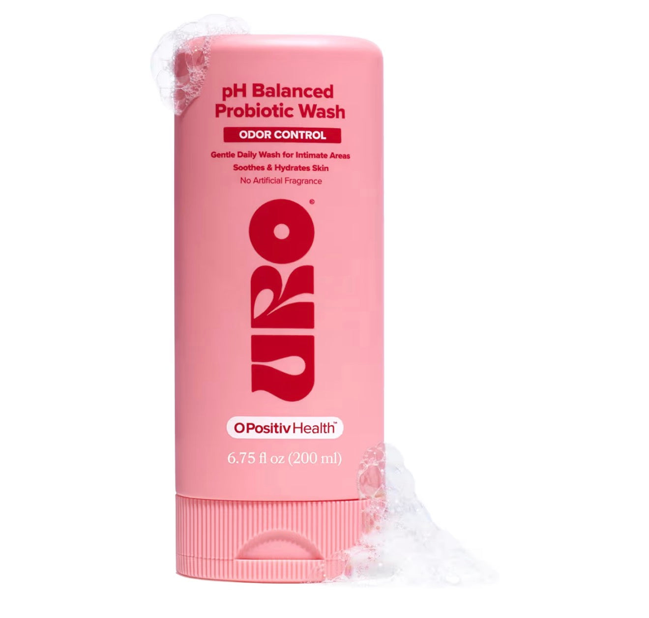 O Positiv URO pH Balanced Probiotic Wash – Odor Control, pH Balance, Dryness & Irritation Support for Intimate Areas – Probiotics & Lactic Acid – 6.75 oz