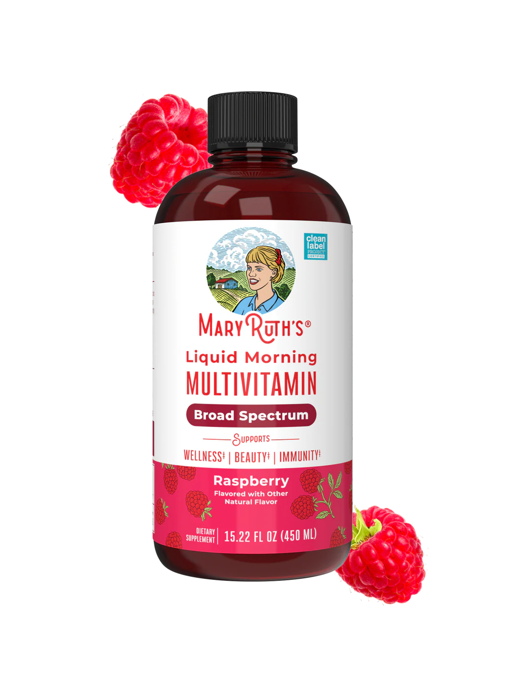 MaryRuth's Liquid Morning Multivitamin Broad spectrum, Raspberry, 22 fl.
