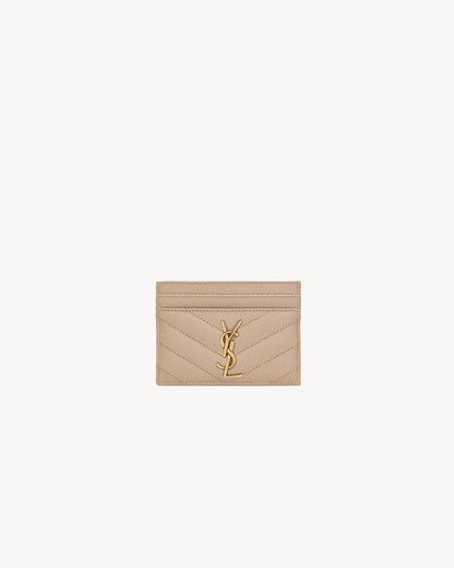 YSL CASSANDRE MATELASSÉ CARD CASE IN GRAIN DE POUDRE LEATHER