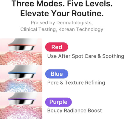 medicube Mini Booster Pro Plus | Facial Device for Radiant, Calming, and Bouncy-Looking Skin | Red, Blue, Purple 3-Mode
