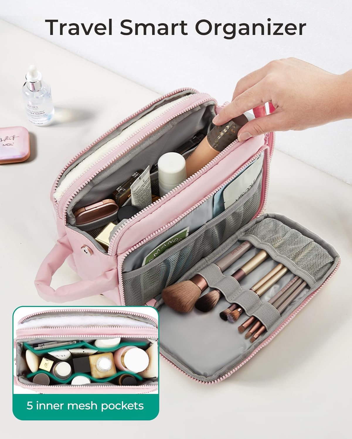 BAGSMART Travel Makeup Bag