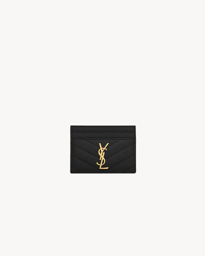 YSL CASSANDRE MATELASSÉ CARD CASE IN GRAIN DE POUDRE LEATHER