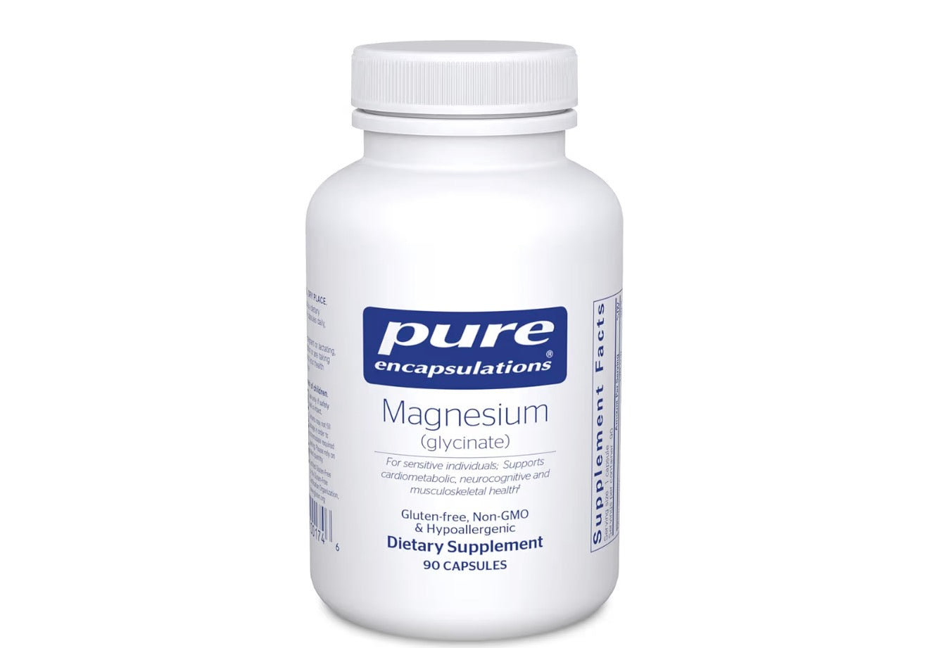 Pure Encapsulations Magnesium (Glycinate) - Supplement to Support Stress Relief, Sleep, Heart Health, Nerves, Muscles, and Metabolism* - with Magnesium Glycinate - 90 Capsules
