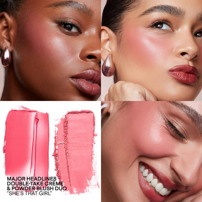 PATRICK TA  Mini Major Headlines Double-Take Crème & Powder Blush Duo
