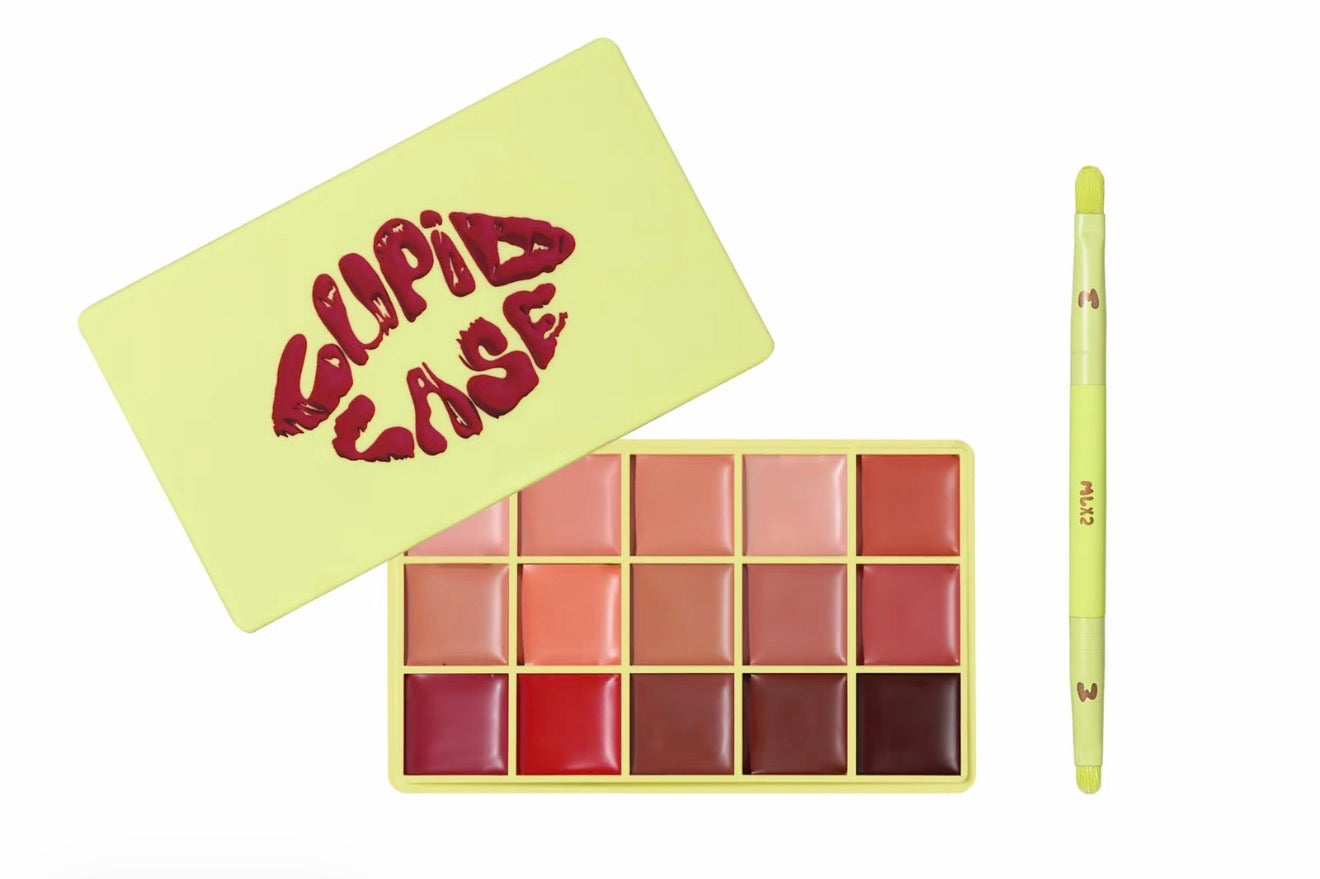 ￼ CUPID CASE LIP PALETTE & LIP BRUSH SET - MADE BY MITCHELL