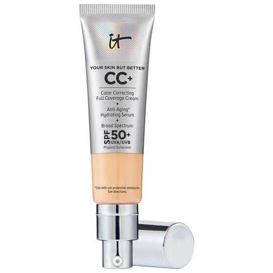 IT Cosmetics  CC+ Cream Full Coverage Color Correcting Foundation with SPF 50+ Medium